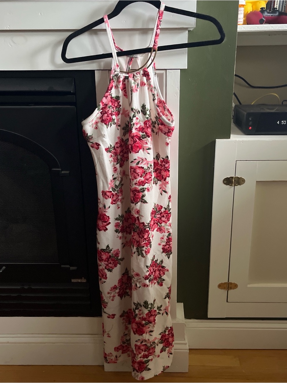 Chesley Floral Dress with Pink Rose Motif